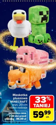 Maskotka pluszowa Minecraft wys. 20 cm promocja w Carrefour