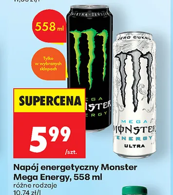 Napój energetyczny Monster Mega Energy promocja w Biedronka
