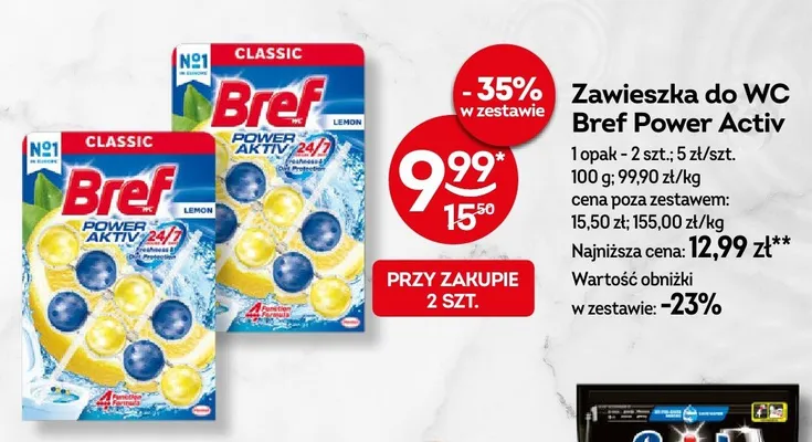 Zawieszka do WC Bref Power Activ Lemon promocja w Żabka