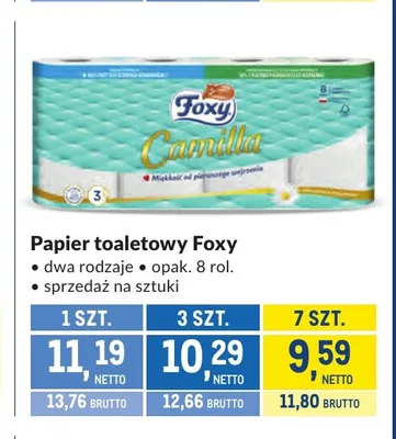 Papier toaletowy Foxy 8-pak promocja w Makro