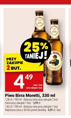 Piwo Birra Moretti 330ml promocja w Twój Market