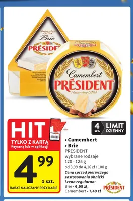Ser Camembert Président promocja w Intermarche