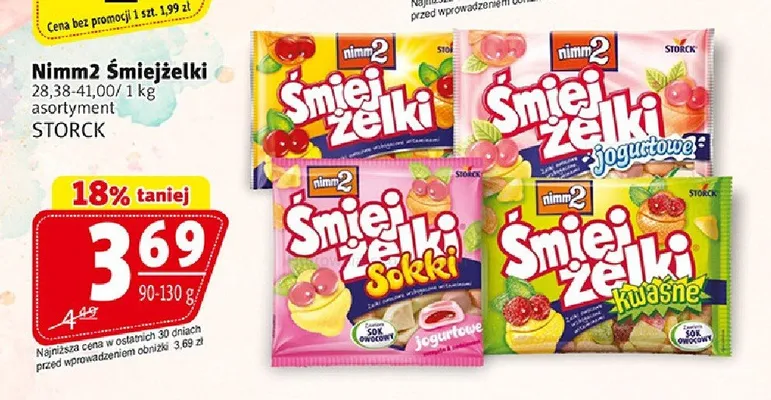 Żelki nimm2 Śmiejżelki Kwaśne promocja w Prim Market