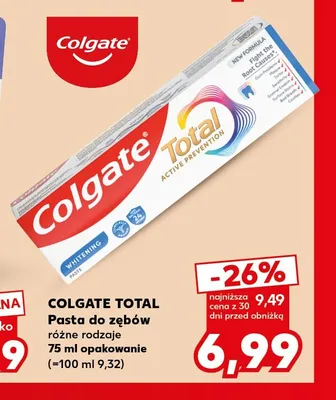 Pasta do zębów Colgate Total Whitening promocja w Kaufland