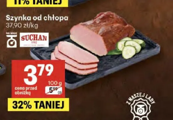 Szynka od chłopa Suchan promocja w Delikatesy Centrum