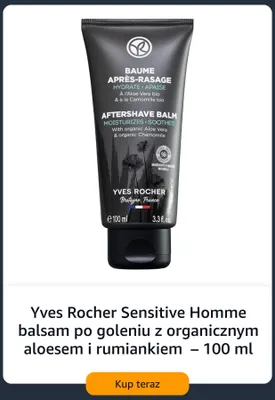 Balsam po goleniu Yves Rocher Sensitive Homme z organicznym aloesem i rumiankiem promocja w Amazon