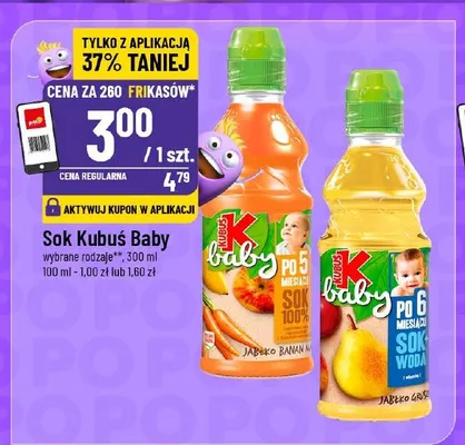 Sok Kubuś Baby jabłko gruszka promocja w POLOmarket
