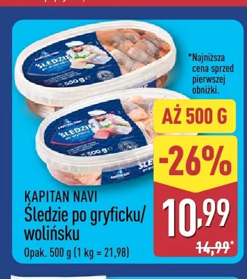 Śledzie po wolińsku Kapitan Navi promocja w Aldi