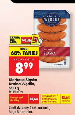 Kiełbasa Śląska Kraina Wędlin promocja w Biedronka