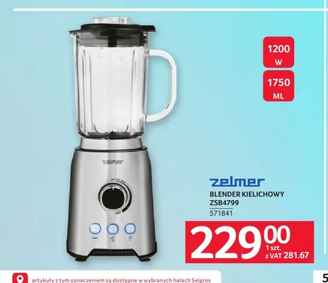 Blender kielichowy ZSB4799 Zelmer promocja w Selgros
