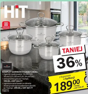 Komplet garnków 8 części Zwieger Lovro promocja w Selgros