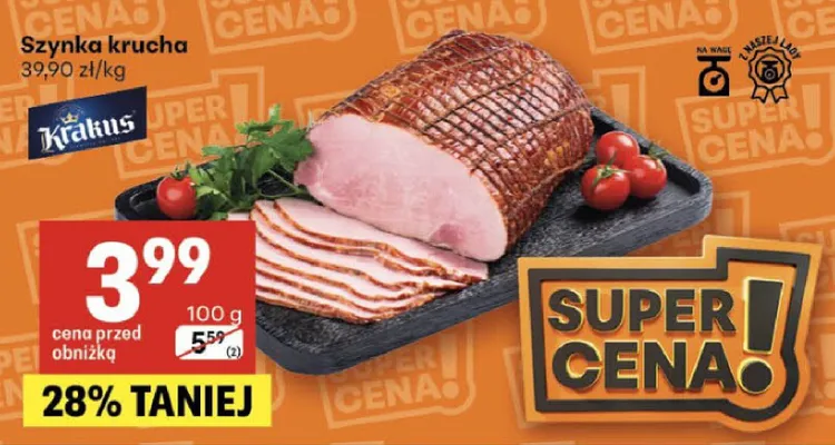 Szynka krucha promocja w Delikatesy Centrum