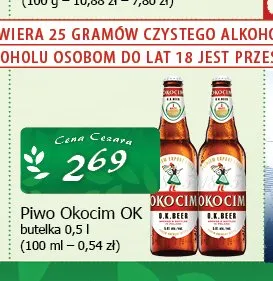 Piwo Okocim OK promocja w CEZAR Delikatesy