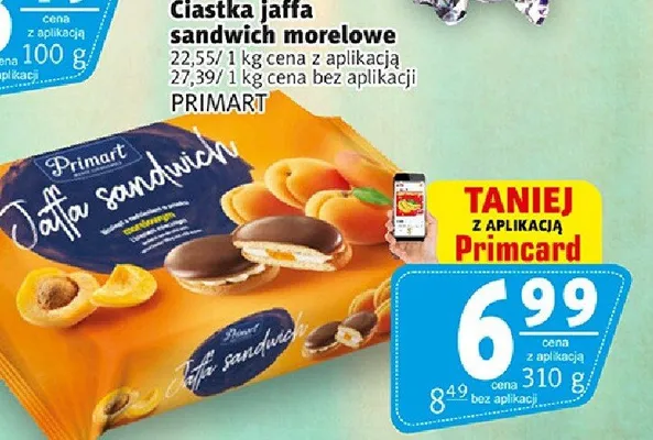 Ciastka jaffa sandwich morelowe promocja w Prim Market