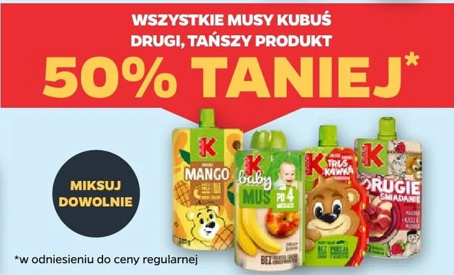 Wszystkie musy drugi, tańszy produkt 50% taniej promocja w Netto