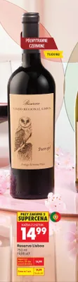 Wino Reserva Lisboa czerwone półwytrawne promocja w Biedronka