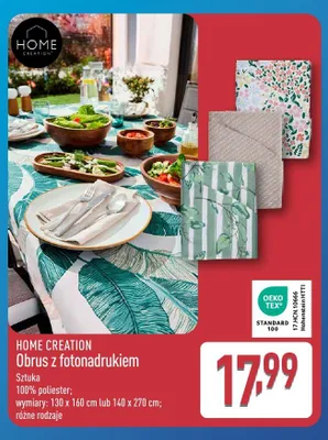 Obrus z fotonadrukiem Home Creation promocja w Aldi