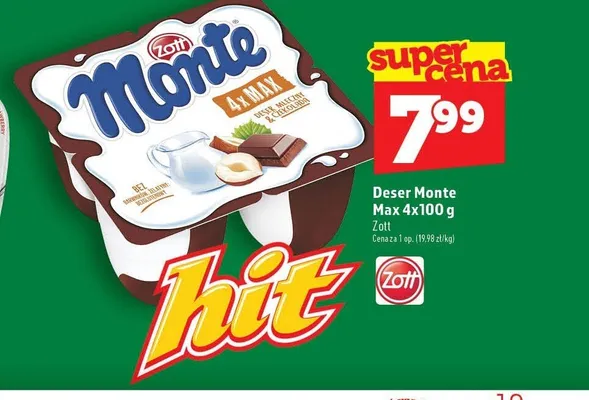 Deser Monte Max 4-pak 100 g Zott promocja w TOPAZ