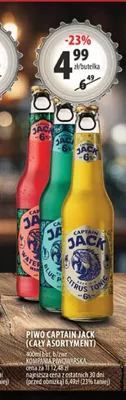 Piwo Captain Jack Citrus Tonic promocja w Arhelan