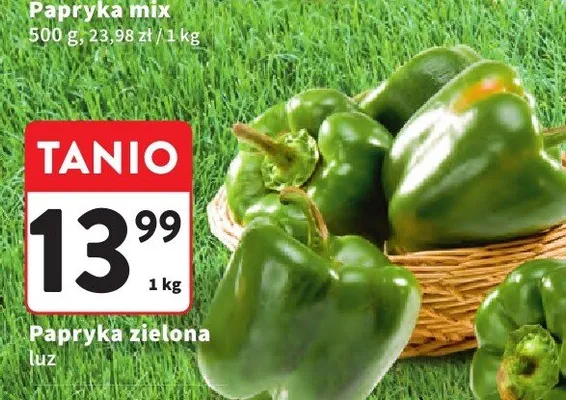 Papryka zielona luz promocja w Intermarche