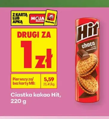 Ciastka kakao Hit promocja w Biedronka