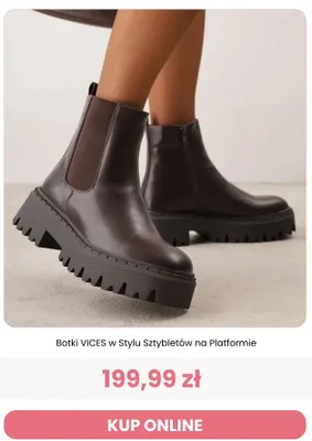 Botki VICES w Stylu Sztybletów na Platformie promocja w Renee