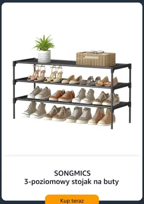 Stojak na buty 3-poziomowy Songmics promocja w Amazon