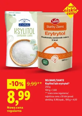 Erytrytol doskonały zamiennik cukru 0 kcal promocja w Lidl