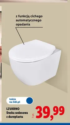 Deska sedesowa z duroplastu Livarno z funkcją cichego opadania promocja w Lidl