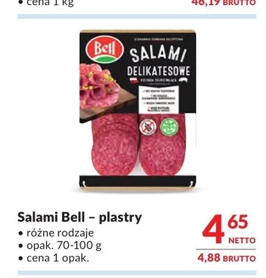 Salami Bell plastry promocja w Makro