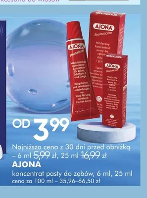 Koncentrat pasty do zębów Ajona promocja w Super-Pharm