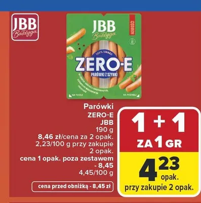Parówki ZERO-E JBB promocja w Carrefour Market