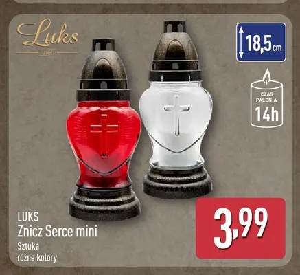Znicz Serce mini Luks promocja w Aldi