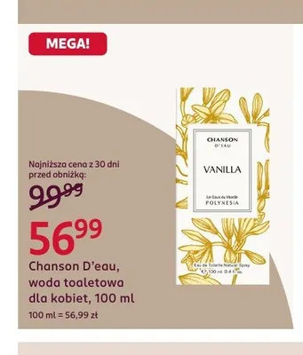 Woda toaletowa dla kobiet Chanson D'eau Vanilla promocja w Rossmann