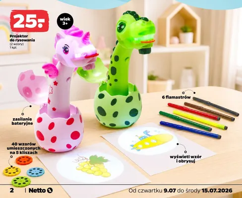 Projektor do rysowania Dinozaur promocja w Netto