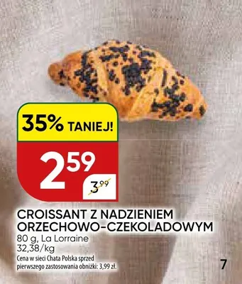 Croissant z nadzieniem orzechowo-czekoladowym La Lorraine promocja w Chata Polska