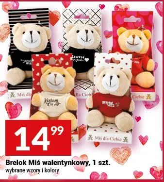 Brelok Miś walentynkowy, 1 szt. promocja w Twój Market
