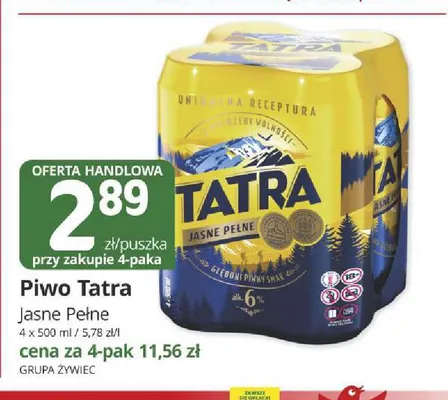 Piwo Tatra 4-pak 500 ml promocja w Marketvita