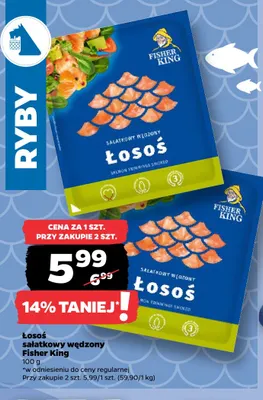 Łosoś sałatkowy wędzony Fisher King promocja w Netto