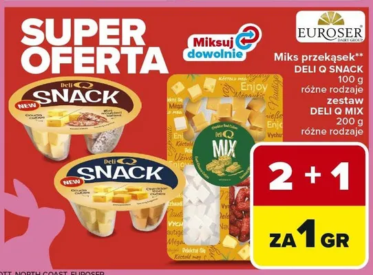 Miks przekąsek Deli Q Snack różne rodzaje zestawu Deli Q Mix promocja w Carrefour Market