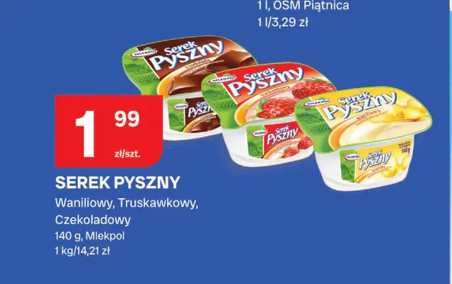 Serek Pyszny waniliowy Mlekpol promocja w Chorten