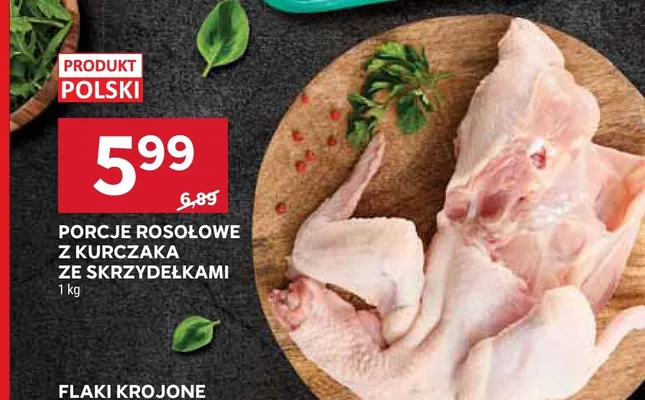 Porcje rosołowe z kurczaka ze skrzydełkami promocja w Stokrotka