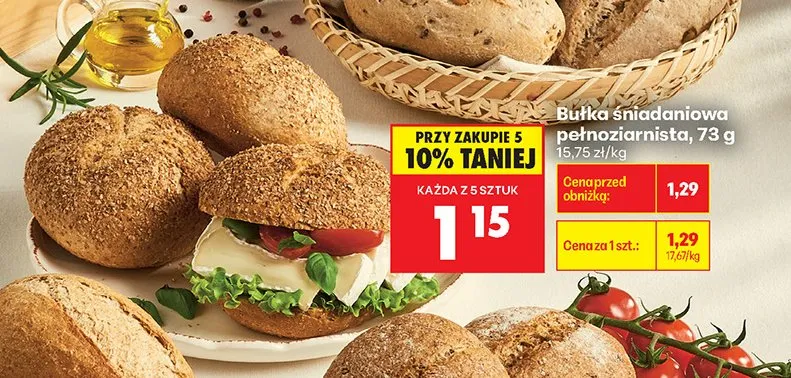 Bułka śniadaniowa pełnoziarnista promocja w Biedronka