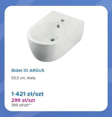 Bidet IO ARGUS 53,5 cm promocja w Blu Salony Łazienek