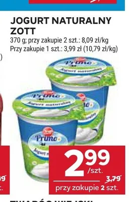 Jogurt naturalny Zott Primo promocja w Stokrotka