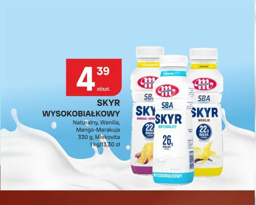 Skyr wysokobiałkowy Mlekovita Naturalny promocja w Chorten