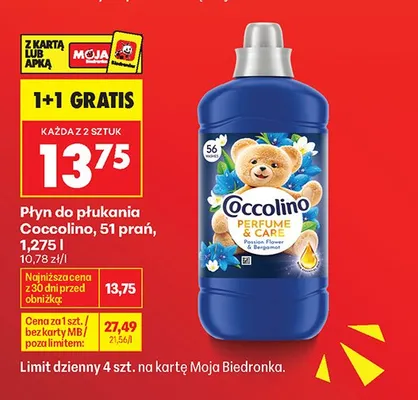 Płyn do płukania Coccolino Perfume & Care Passion Flower & Bergamot promocja w Biedronka
