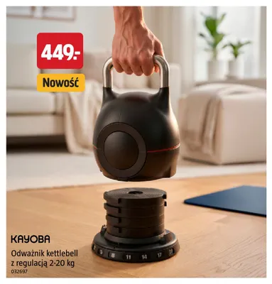 Odważnik kettlebell z regulacją 2-20 kg Kayoba promocja w Jula