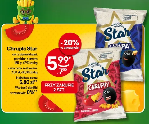 Chrupki Star pomidor z serem promocja w Żabka