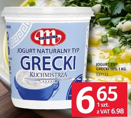 Jogurt naturalny typ Grecki Kuchmistrza 1 kg promocja w Selgros